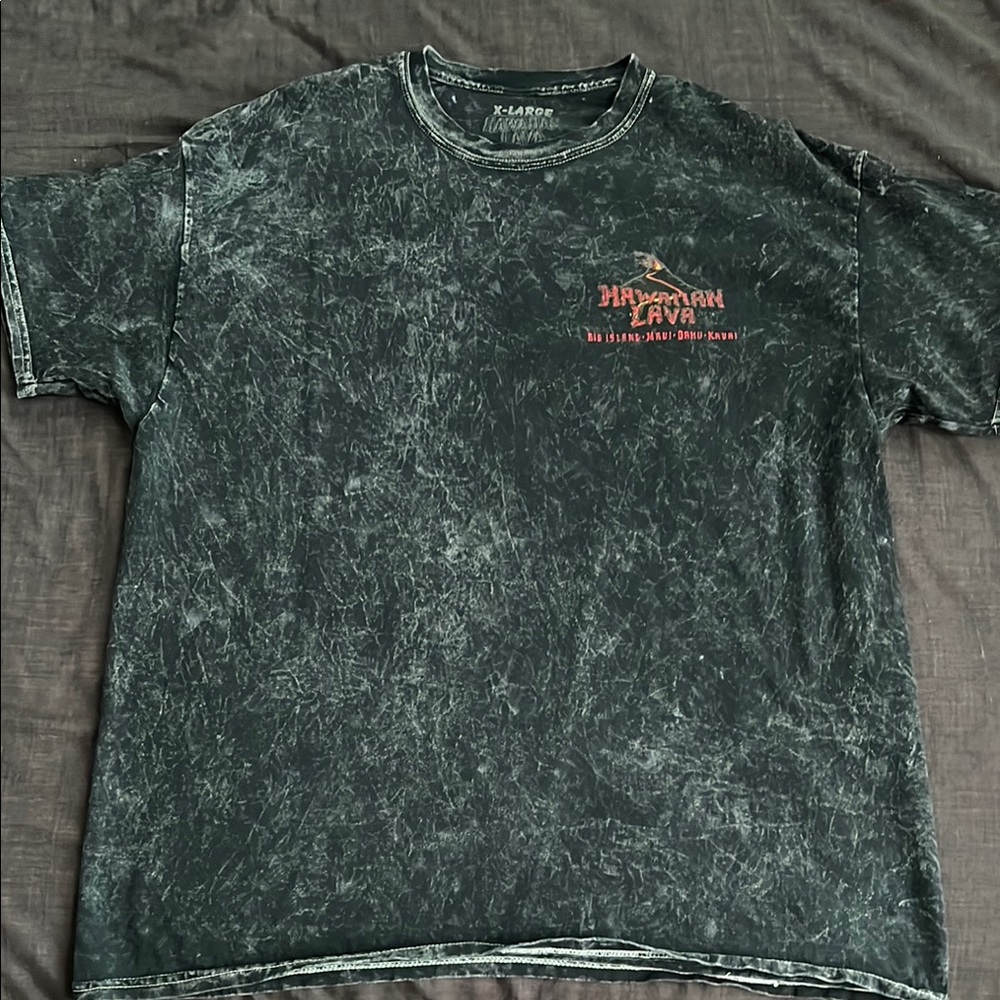 Black Short Sleeve Tee with Acid Wash Effect